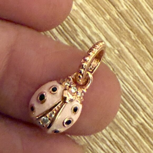 Elegant Ladybug Pendant in Rose Gold - Picture 2 of 3